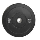 Black Olympic Bumper Plates - 100kg kit PLUS Olympic Barbell (2.2m | 20kg)