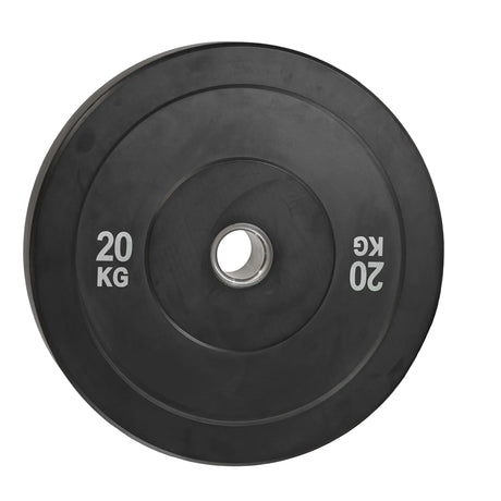 Black Olympic Bumper Plates - 100kg kit PLUS Olympic Barbell (2.2m | 20kg)