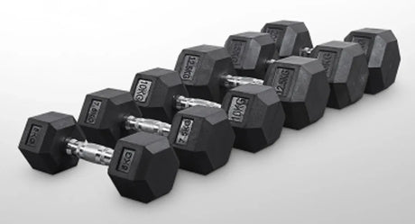 Rubber Hex Dumbbells 2X12.5 kg