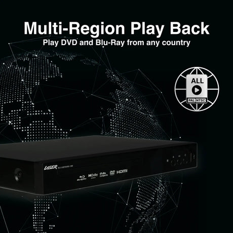 Laser Blu-Ray Player with Multi Region Playback