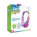 Laser Kids Wired Headphones with Charms Pink