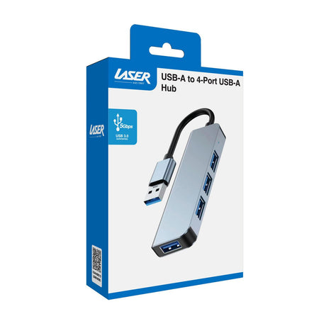 Laser USB 3.0 Data Hub with 4 USB-A Ports