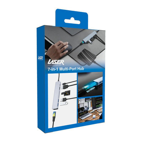 Laser USB-C 7 Port Hub with HDMI and Ethernet