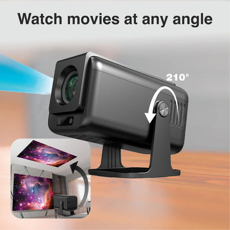 Laser 1080p Android Multi-Angle LED Projector Black