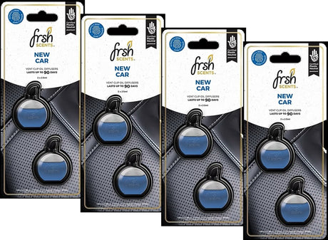 Car Air Freshener Clip New Car Fragrance FrshScents Mini Vent Odor Eliminator Twin Pack x 4