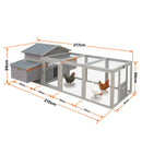 Samland Wooden Chicken Coop with Spacious Run – Outdoor Waterproof Hen House for Multiple Chickens