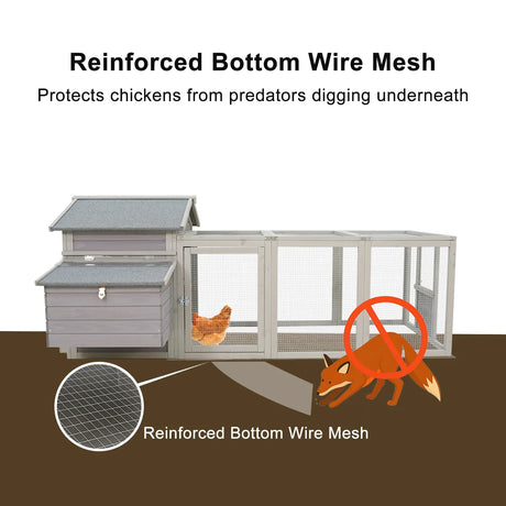 Samland Wooden Chicken Coop with Spacious Run – Outdoor Waterproof Hen House for Multiple Chickens