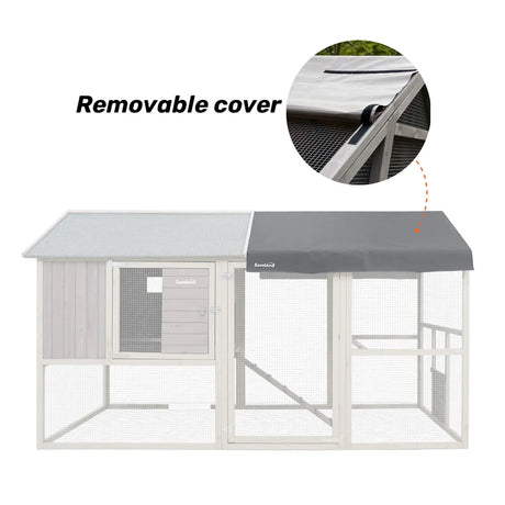 Removable Waterproof Roof Cover for Samland Large Wooden Backyard Chicken Coop DCN2512