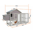 Samland Wooden Outdoor Chicken Coop with Nesting Box, Large Run & Waterproof Roof