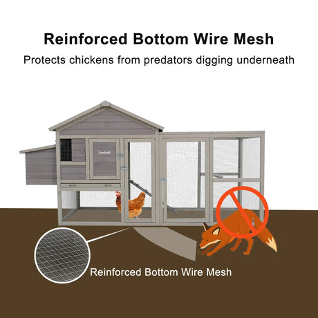 Samland Wooden Outdoor Chicken Coop with Nesting Box, Large Run & Waterproof Roof