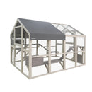 Samland Large Wooden Outdoor Cat House Catio with Platforms, Ramps, Cozy Houses and Weatherproof Roof