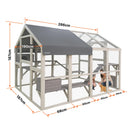 Samland Large Wooden Outdoor Cat House Catio with Platforms, Ramps, Cozy Houses and Weatherproof Roof