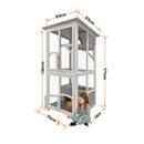 Samland Outdoor Wooden Cat Enclosure Catio with Wheels, Double Cat Houses & Roof