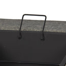Samland STONE BASE OUTDOOR PATIO HEATER FIRE PIT TABLE WITH BBQ GRILL FIREPIT