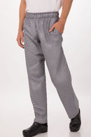 Essential Men's Small Checks XL Baggy Black Chef Pants by Chef Works