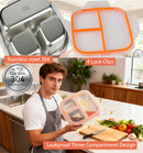 Stainless Steel Snack Box Container with Ice Pack & Lunch Bag for Man & Women - Bento Lunch Box Kit for School,office,Work,Travel,Camping, Reusable Lunch Meal Prep Containers Compartment Leak-Proof