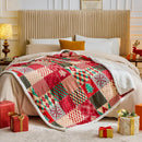 Christmas Throw Blanket, Christmas Decorations Gifts for Women, Sherpa Flannel Fleece Winter Holiday Blanket, Fluffy Cozy Soft Christams Throws for Couch Sofa Bed, DoubleDeer, 50" X 60"