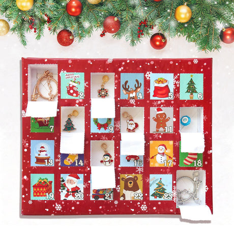 Christmas Advent Calendar 2025 Girls, 24 Days Xmas Countdown Calendar Jewelry Bracelet Set, DIY Bracelets Ornament Christmas Vacation Advent Calendar, Christmas Gift Set for Girls Boys Kids Women