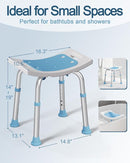 Shower Chair for Inside Shower, 400 lbs Adjustable Shower Stool with Suction Feet, Shower Seat for Inside Tub Bathroom Bench Bath Chair for Elderly and Disabled - Light Blue