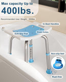 Shower Chair for Inside Shower, 400 lbs Adjustable Shower Stool with Suction Feet, Shower Seat for Inside Tub Bathroom Bench Bath Chair for Elderly and Disabled - Light Blue