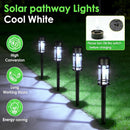 Solar Pathway Lights Outdoor, 8 Pack Metal Glass Solar Lights Outdoor Waterproof Auto On/Off Landscape Path Lighting Garden Decor for Yard Walkway Driveway, Cool White