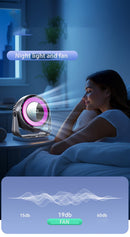 Desk Fan, Small Quiet LED Display Portable Table Fans, 180°Tilt, 100 Speeds, 5 Modes, Rechargeable 4000mAh Battery Operated USB Fan For Office, Bedroom, Outdoor(gray)Christmas Gifts