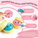 2Pcs Dumpling Squishies Surprise Pack, Glitter Slow Rising Stress Ball, Stretchy Fidget Sensory Toy for Anxiety Stress, Cute Dumpling Squeeze Toy for Adults Teens (Blue+Pink)