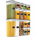 Airtight Food Storage Containers with Lids, 16 PCS Kitchen and Pantry Organization Canisters, BPA-Free, PVC-Free, Food-grade Plastic Leak-proof Jars for Cereal, Flour, Sugar, Extra 16 Labels & Marker