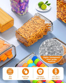 Airtight Food Storage Containers with Lids, 8 PCS Kitchen and Pantry Organization Canisters, BPA-Free, PVC-Free, Food-grade Plastic Leak-proof Jars for Cereal, Flour, Sugar, Extra 8 Labels & Marker