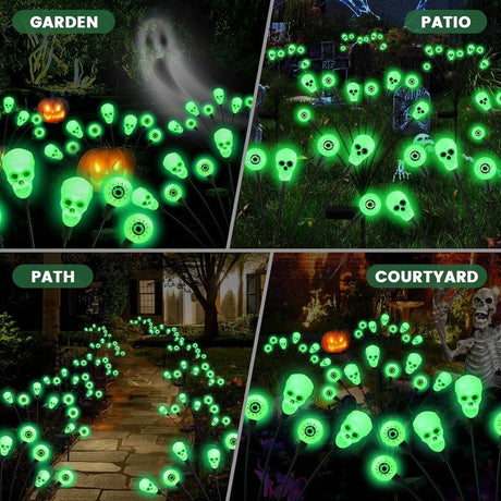 Halloween Decorations Outdoor, Scary Eyeball Lights,4PACKS 32LED,IP65 Waterproof,Halloween Decor for Garden/Yard/Patio/Lawn/Pathway(Green)