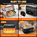 Heated Lunch Box,Electric Lunch Box, Lunch Box Battery Powered, Pro 24000mah,5.5 Cups Portable Food Heater-3D-5 Side Heating-Intelligent Temperature Control,Suitable For Trucks,Offices (Black/White)