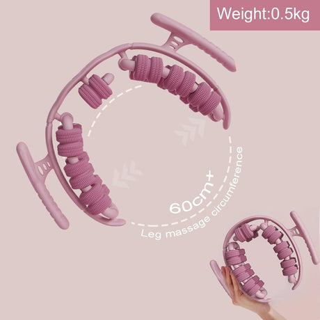 Lymphatic Drainage Massager,Cellulite Massage Roller,Body Sculpting Machine，Thighs Massager, Manual Leg Roller，Relaxing Muscles,360 °28 Wheels Anti Cellulite Roller for Legs (Pink)