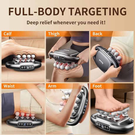 16-Head Massage Gun Set, Deep Tissue Percussion Massager with 3 Modes & 30 Intensities,Quiet Muscle Massage Gun for Back,Shoulders, Legs, Foot, Body Muscle Pain Relief Christmas gifts
