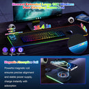Wireless Charging Mouse Pad 15W RGB Gaming Mousepad Waterproof Desk Mat with Phone Holder 35.4''x11.8'' Extra Large Desk Pad Non-Slip Base Computer Keyboard Mat for PC Laptop, Black