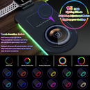 Wireless Charging Mouse Pad 15W RGB Gaming Mousepad Waterproof Desk Mat with Phone Holder 35.4''x11.8'' Extra Large Desk Pad Non-Slip Base Computer Keyboard Mat for PC Laptop, White