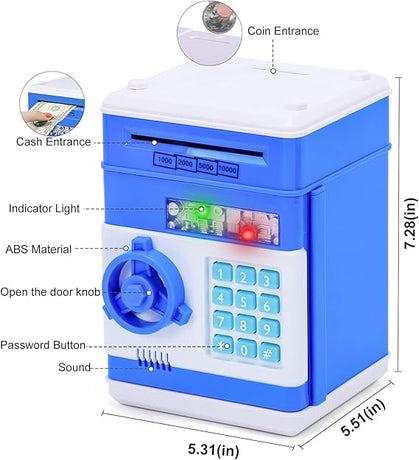 Toys for Kids Ages 5-7, 8-10, Electronic ATM Password Cash Coin Can Auto Scroll Paper Money Saving Box Toys for 6 7 8 9 10 11 12 Year Old Girl Christmas Birthday Gifts red