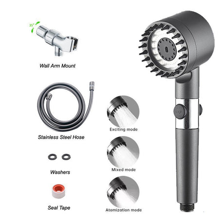 High Pressure Filtered Shower Head - 3 Spray Modes Shower head with Handheld, Detachable Showerhead for Hard Water | Shower with 75