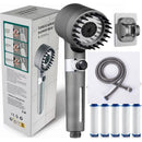 High Pressure Filtered Shower Head - 3 Spray Modes Shower head with Handheld, Detachable Showerhead with 5 Replaceable Water Softener Filters for Hard Water | Shower with 75" Anti-Burst Hose