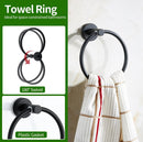 5pcs Bathroom Hardware Set, Matte Black Bathroom Hardware Set, Including 16" Hand Towel Bars, Toilet Paper Holders, Towel Rings, Robe Towel Hooks
