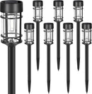 Solar Pathway Lights, 8 Pack LED Solar Lights Outdoor Waterproof, Glass Metal Garden Lighting for Yard Path Landscape Lawn Walkway Driveway, 3000K