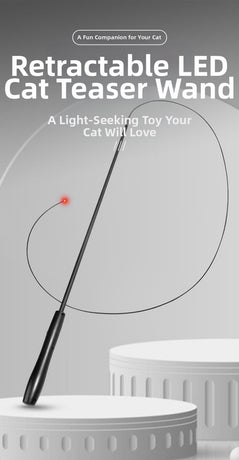 pet products Interactive LED telescopic pole cat teaser stick