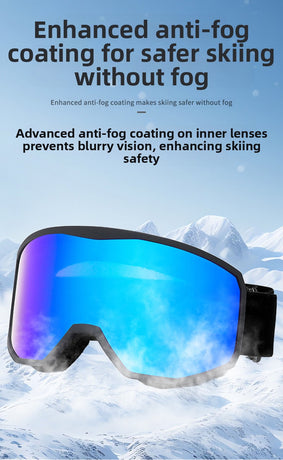 Outdoor sports products ,Winter skiing anti UV card myopia cylindrical double-layer anti fog skiing goggles