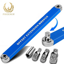 Extension Wrench Set Offset Ratchet Spanner Extender With Drive Adapters Socket