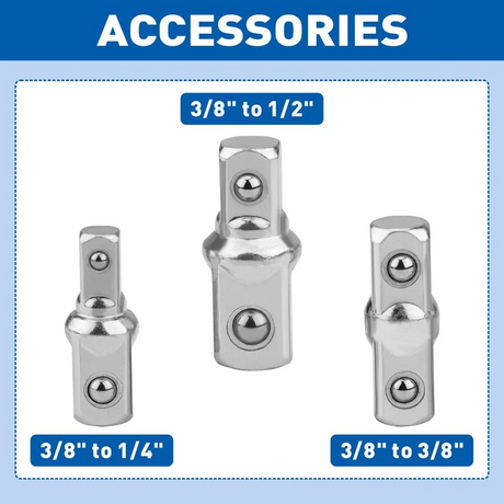 Extension Wrench Set Offset Ratchet Spanner Extender With Drive Adapters Socket
