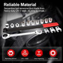 15PCS Serpentine Belt Tool Kit Tensioner Pulley Alignment Wrench Crow Socket