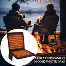 Portable Heated Seat Cushion Foldable Heating Pad 3-Mode Adjustable USB-Powered - Black - Size 45cm