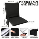 Portable Heated Seat Cushion Foldable Heating Pad 3-Mode Adjustable USB-Powered - Black - Size 45cm