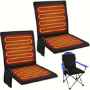 Portable Heated Seat Cushion Foldable Heating Pad 3-Mode Adjustable USB-Powered - Black - Size 45cm