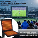 Portable Heated Seat Cushion Foldable Heating Pad 3-Mode Adjustable USB-Powered - Black - Size 45cm