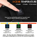 Portable Heated Seat Cushion Foldable Heating Pad 3-Mode Adjustable USB-Powered - Black - Size 45cm